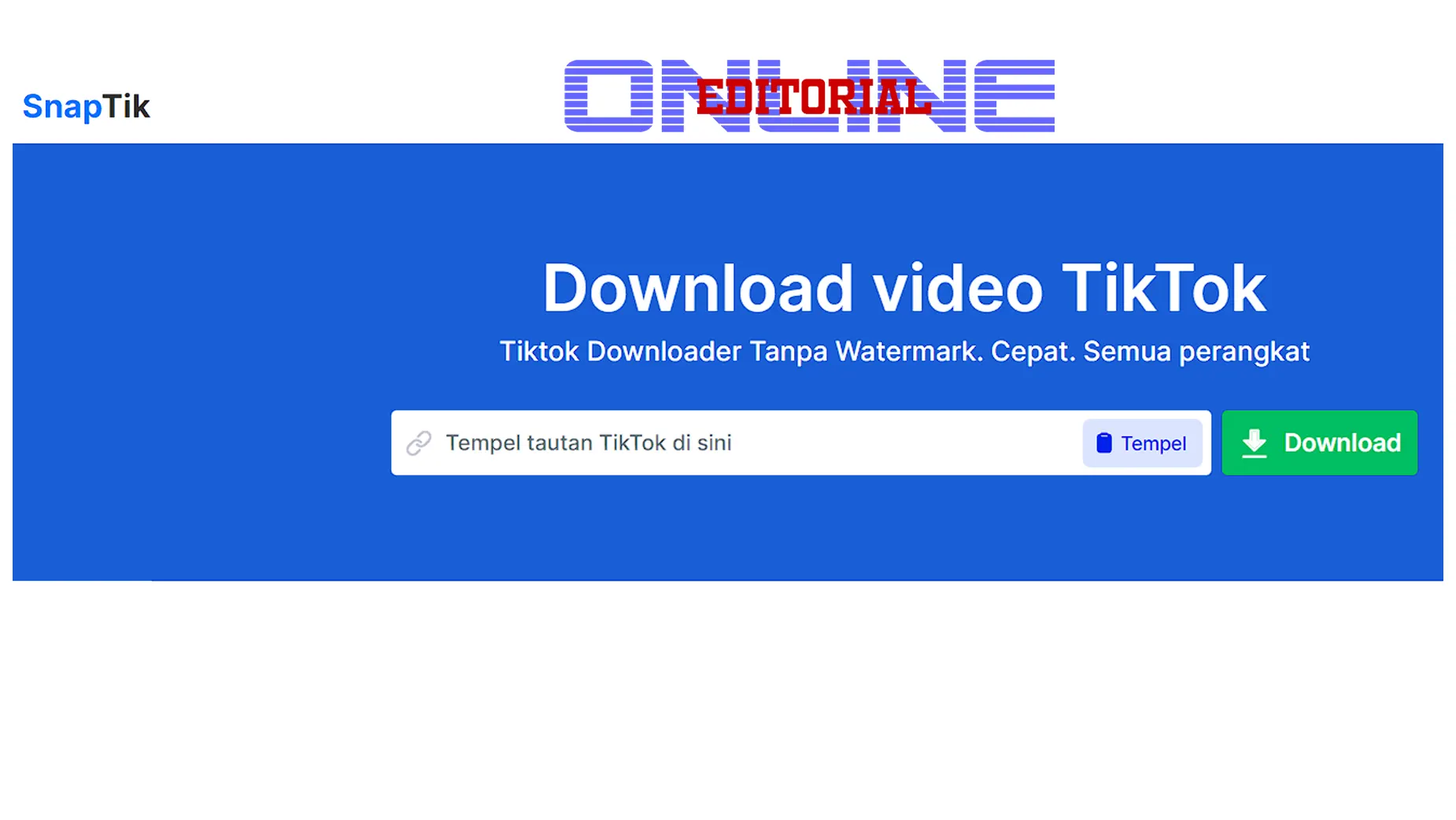 Editor Online|Snaptik APP – Cara Download Video TikTok HD Tanpa Watermark